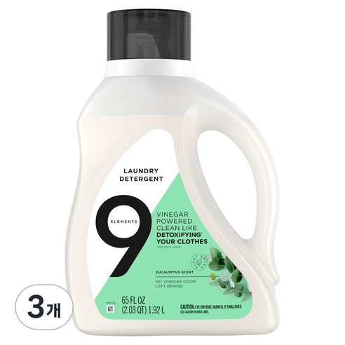 나인엘레멘츠 찬물 세탁세제 유칼립투스, 1.92L, 3개