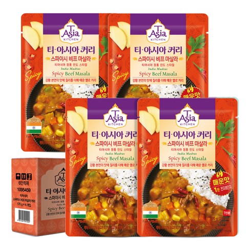 티아시아키친 스파이시 비프 마살라 커리, 170g, 12개