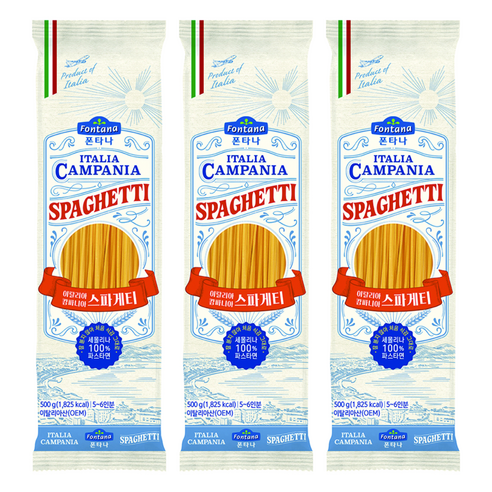 폰타나 이탈리아 캄파니아 스파게티, 500g, 3개