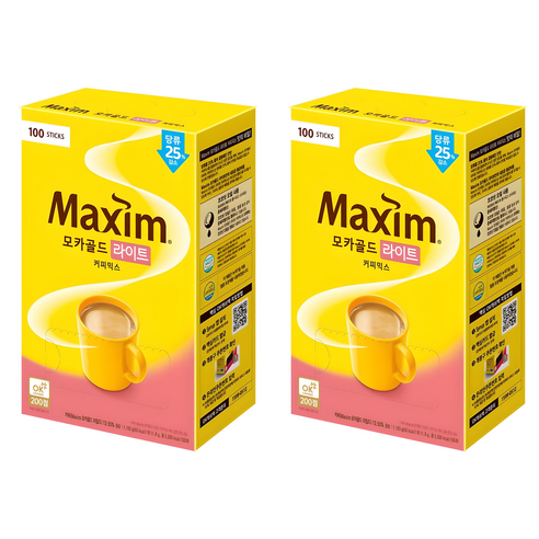 맥심 모카골드 라이트 커피믹스, 11.8g, 100개입, 2개