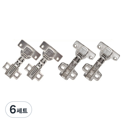 문주하드웨어 싱크대 경첩 일반 2p + 댐퍼 2p 세트, 6세트