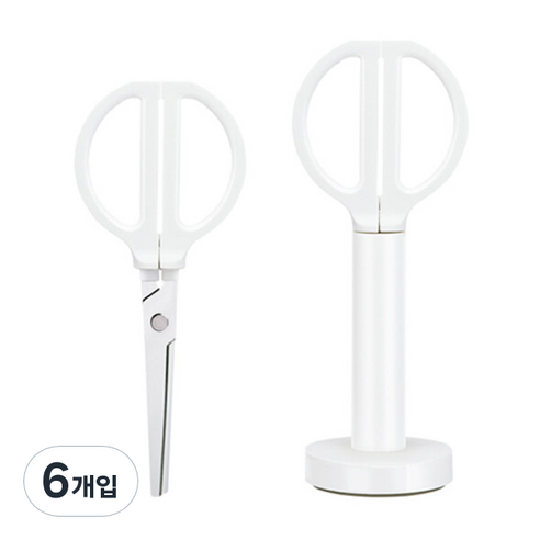 누사인 ABS 스탠딩 가위 NS051, 퓨어화이트, 6개입