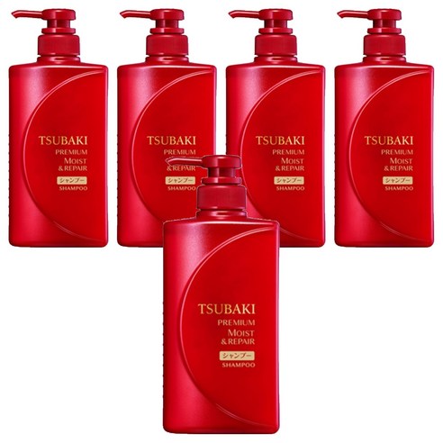 츠바키 프리미엄 모이스트 & 리페어 샴푸, 490ml, 5개