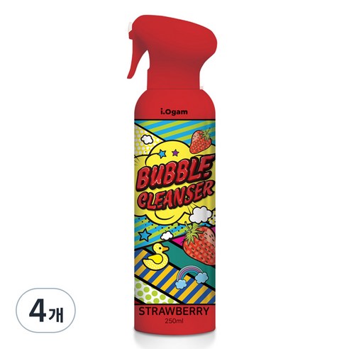 아이오감 버블클렌저 딸기, 250ml, 4개