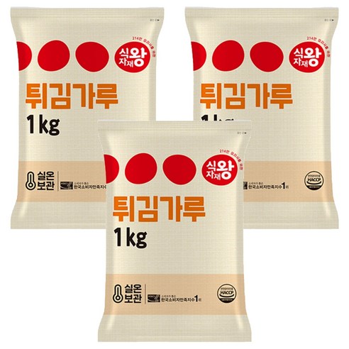 식자재왕 튀김가루, 1kg, 3개