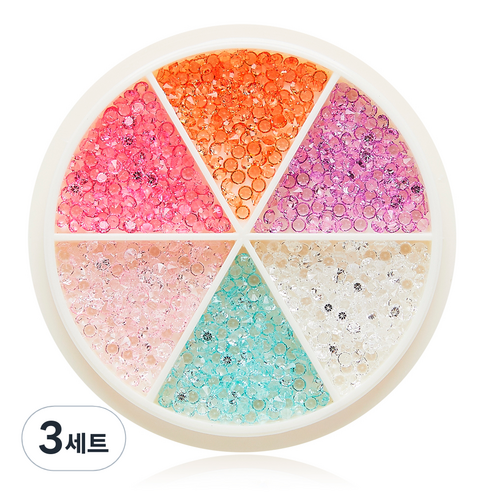 로나우디 고급 대용량 브이컷 픽시 네일 스톤 6종 세트 L02016, 3세트, 혼합색상