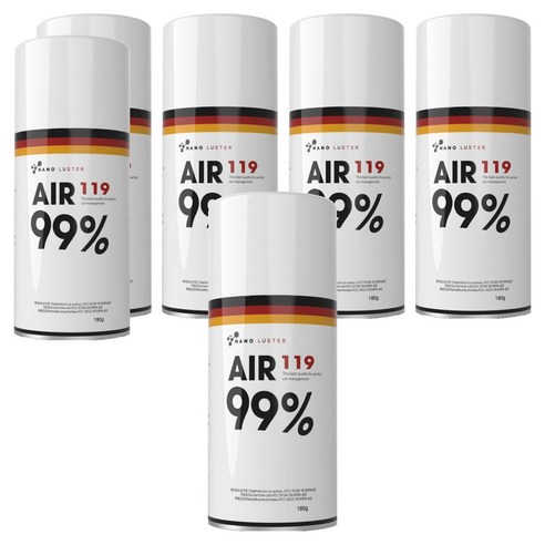 나노러스터 에어119 대용량 살균 차량용 탈취제 훈증캔, 180g, 6개