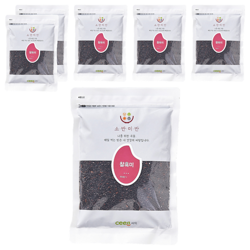 씨익 소반미반 찰흑미, 500g, 6개
