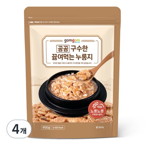 곰곰 구수한 끓여먹는 누룽지, 900g, 4개
