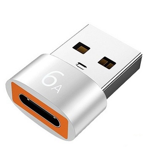 제이스마트 6A 고속 C타입 to USB A 변환젠더, 1개, 2cm, 실버