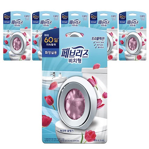 페브리즈 화장실용 비치형 방향제 본품 향긋한 꽃향기, 6.3ml, 6개