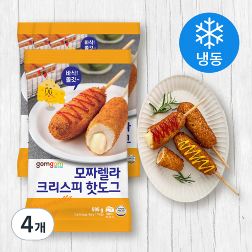 곰곰 크리스피 모짜렐라 핫도그 (냉동), 85g, 7개입, 4개