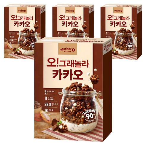 오그래놀라 카카오 시리얼, 300g, 4개