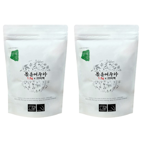 산해랑 국내산 수제 볶은 여주차 티백, 1.5g, 2개, 20개입