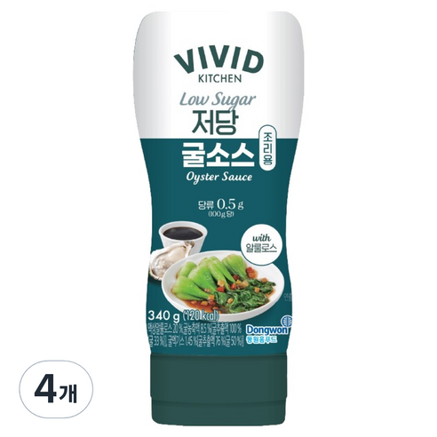 비비드키친 조리용 저당 굴소스, 340g, 4개
