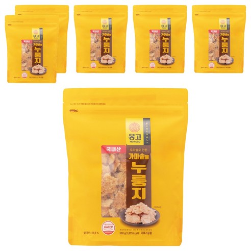 몽고식품 우리쌀 가마솥 누룽지, 500g, 6개