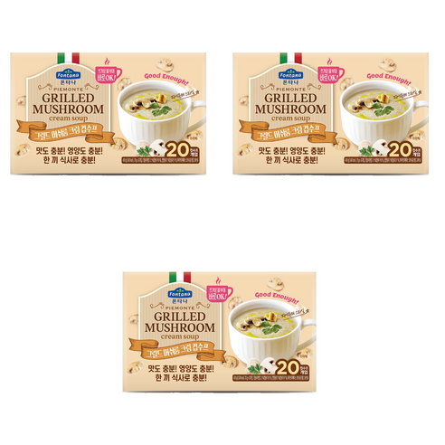 폰타나 피에몬테 그릴드 머쉬룸 크림 수프 20p, 400g, 3개