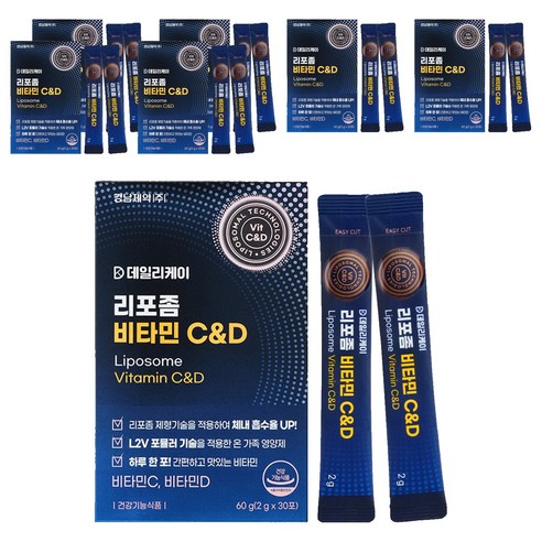 경남제약 데일리케이 리포좀 비타민 C & D 30p, 60g, 7개