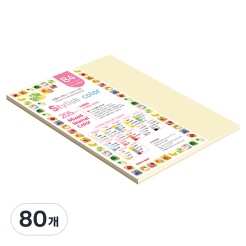 종이문화 SN 스타일리쉬 노멀 두꺼운 혼합색지 205g 11 Natural Tone, 80개, B4