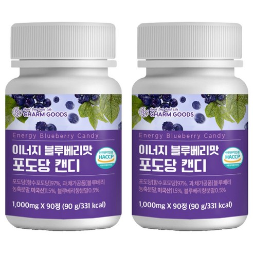 참굿즈 이너지 블루베리맛 포도당 캔디, 90정, 2개