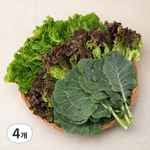 국내산 친환경 야채모듬쌈, 300g, 4개