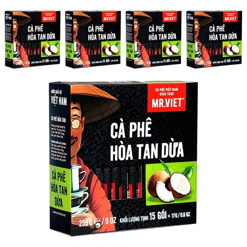 미스터비엣 인스턴트 코코넛 커피, 17g, 15개입, 5개