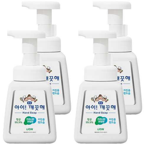 아이깨끗해 키친용 핸드솝, 250ml, 4개