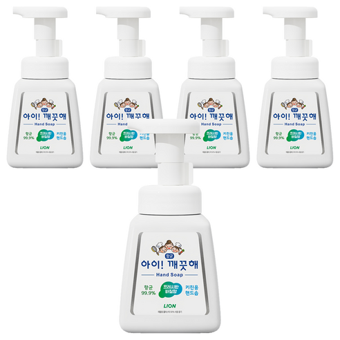아이깨끗해 키친용 핸드솝 바질향, 250ml, 5개