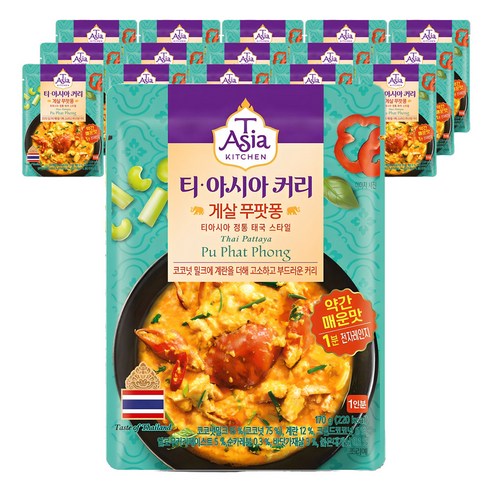 티아시아키친 게살 푸팟퐁 커리, 170g, 16개