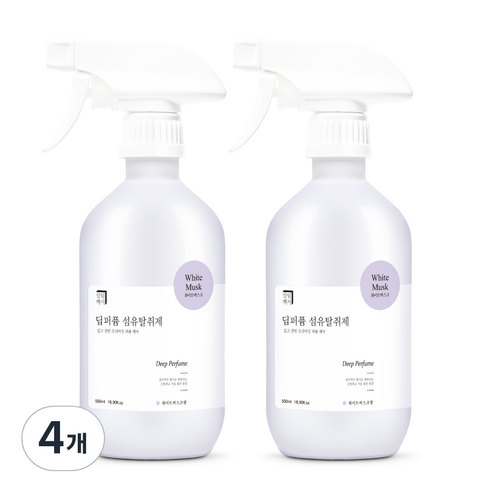 살림백서 딥퍼퓸 섬유탈취제, 500ml, 4개, 화이트머스크