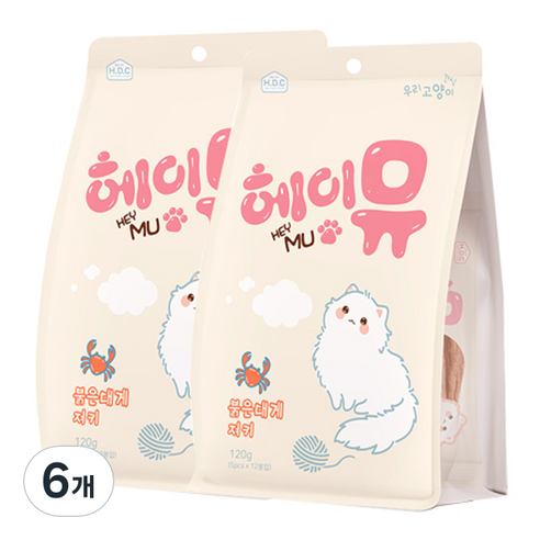 헤이뮤 고양이 져키, 대게, 120g, 6개