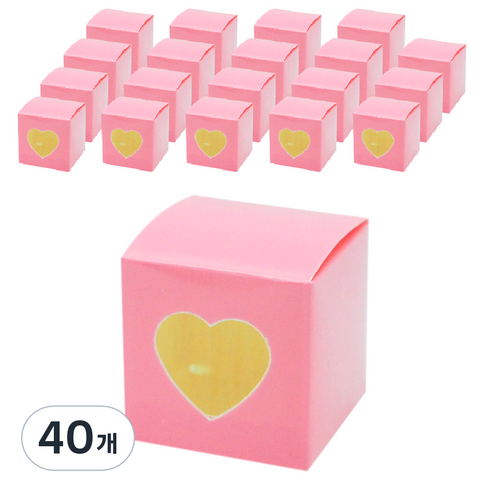 도나앤데코 블리스 미니 하트상자, 핑크, 40개