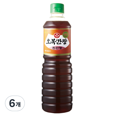 오복식품 오복간장 진간장, 900ml, 6개