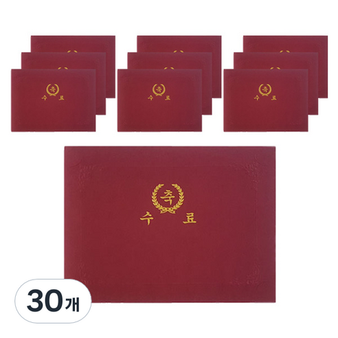 다니엘문구 매직패브릭 머메이드 종이 미니 상장케이스 끼움식 A5 가로형, 적색(수료), 30개
