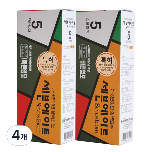 세븐에이트 새치 염색약, 5호 진한밤색, 4개