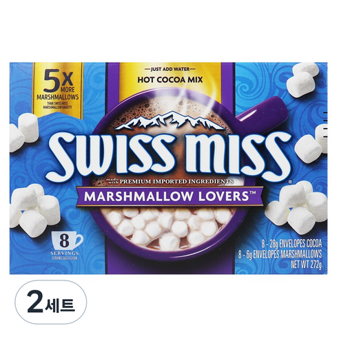 스위스미스 머쉬멜로 러버 코코아믹스 28g x 8p + 마시멜로 6g x 8p 세트, 2세트, 34g, 8개입