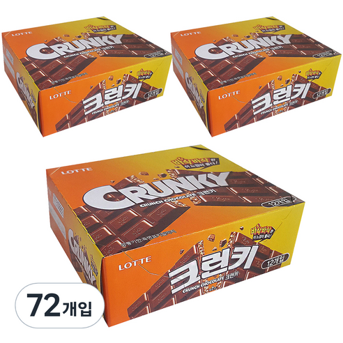 롯데제과 크런키 초콜릿, 34g, 72개