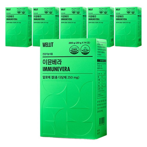 웰릿 이뮨베라 알로에 겔, 280g, 6개