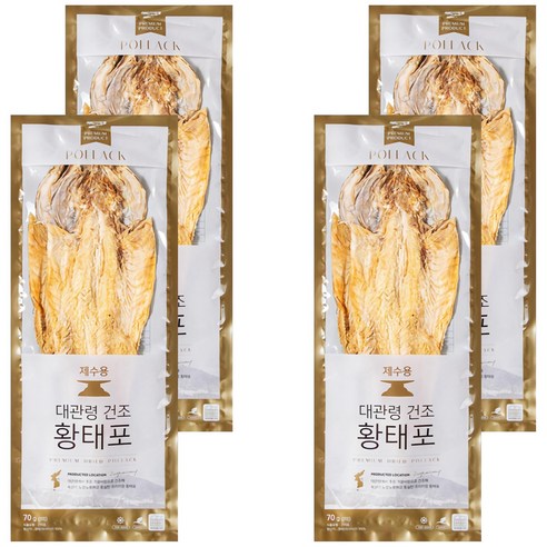 마켓밀러 대관령 건조 황태포, 70g, 4개