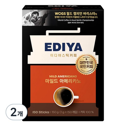 이디야 마일드 아메리카노 원두커피믹스, 1g, 150개입, 2개