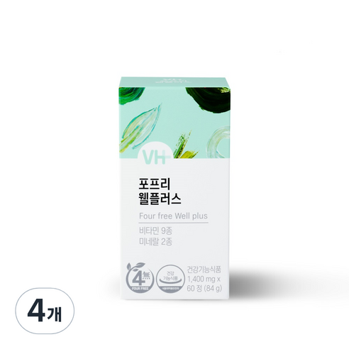 비타민하우스 4FREE 멀티비타민 웰플러스, 4개, 60정
