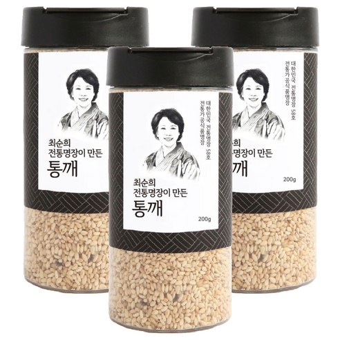 승인식품 최순희 전통명장이 만든 볶은참깨, 200g, 3개
