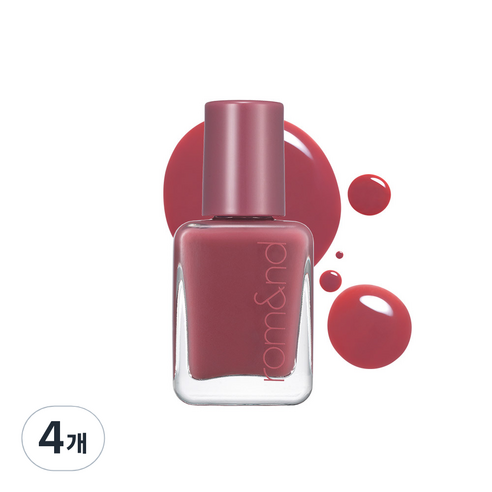롬앤 무드 페블 네일 컬러 매니큐어 7ml, 02 로지 시럽, 7g, 4개
