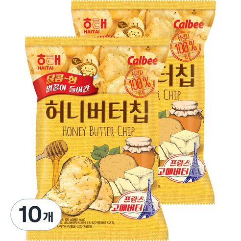 (주)농심 해태 허니버터칩 120g, 10개