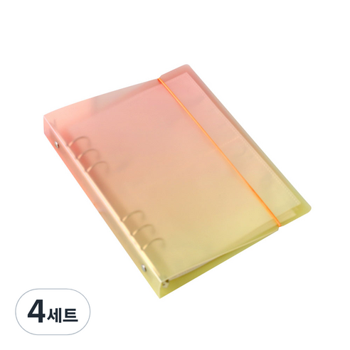 워너디스 6공 스티커 바인더 A5 + 양면 속지 40p 세트, 오렌지옐로우, 4세트