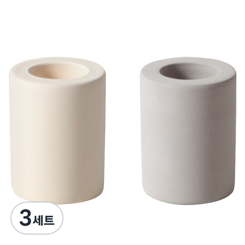 레이지소사이어티 규조토 홀더 미니 2종, 라이트그레이, 아이보리, 3세트