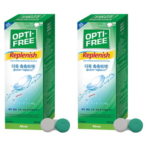 옵티프리 리플레니시 렌즈세정액 + 렌즈케이스, 420ml, 2개
