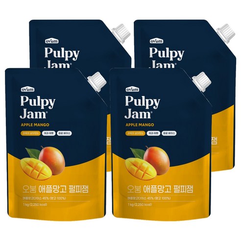 오붐 애플망고 펄피잼, 1kg, 4개