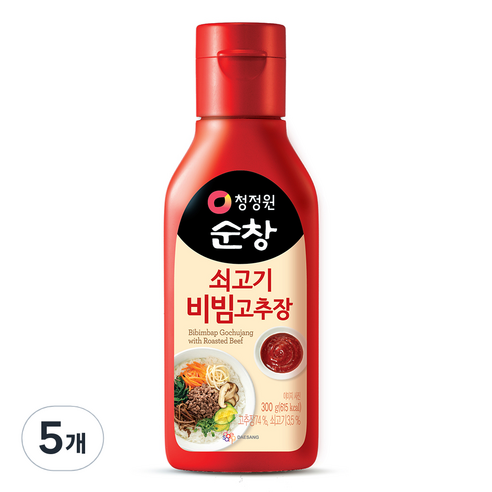 청정원순창 쇠고기 비빔 고추장, 300g, 5개