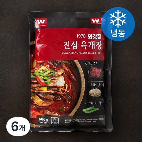외갓집 진심 육개장 (냉동), 600g, 6개